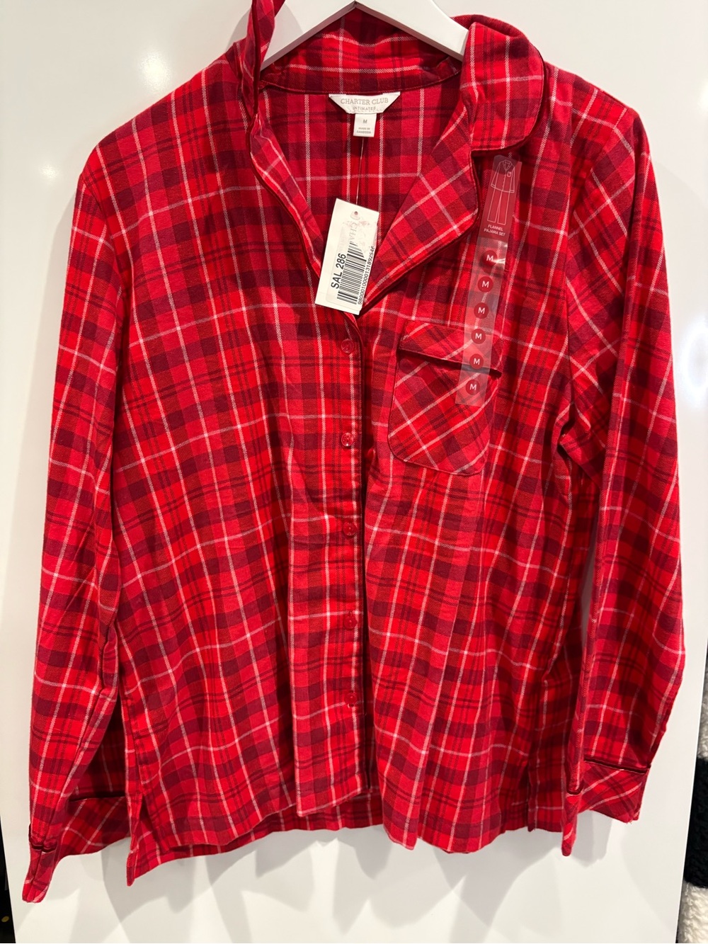 Charter Club Flannel Plaid Pajama Top